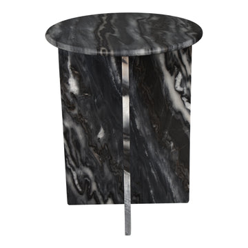 Javier 14" Contemporary Natural Marble Handmade X-Shaped End Table - JONATHAN Y